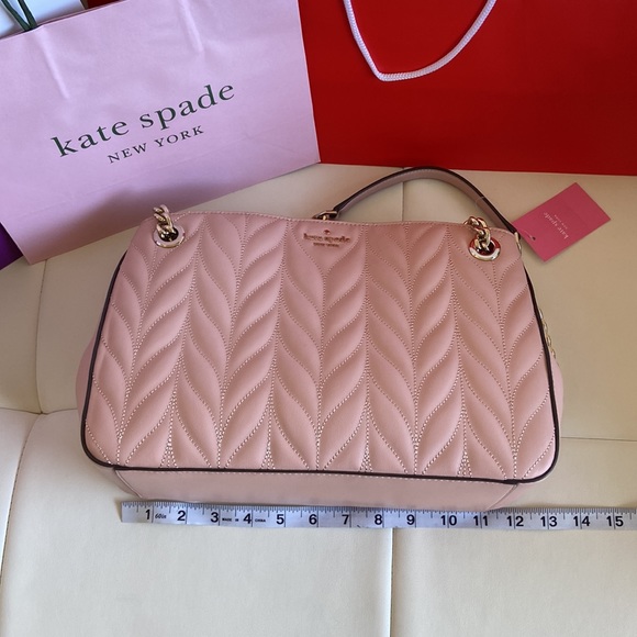 Kate Spade New York Briar Lane Quilted Med Convertible Shoulder Bag Rosy Cheeks - Picture 6 of 14